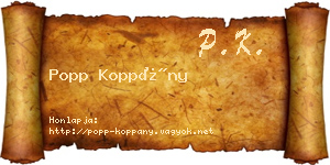 Popp Koppány névjegykártya
